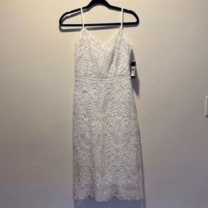 Guess White Lace Midi Dress